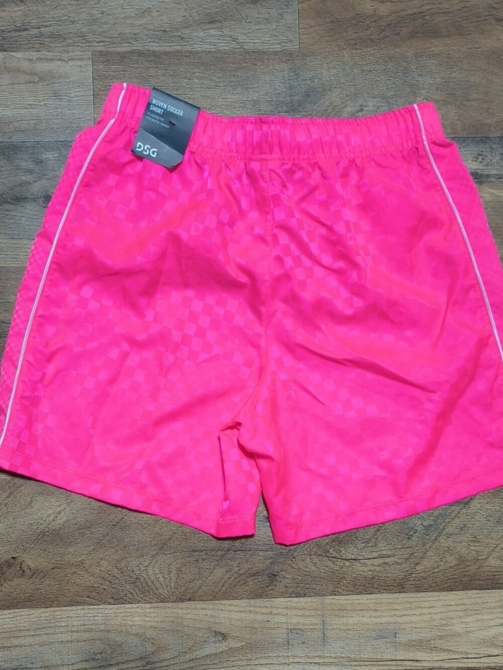 DSG Bright Pink Athletic Shorts with Contrast Piping - Picture 2 of 3